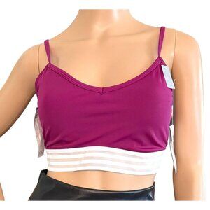 Marika Swim Cassandra Tankini Swim Top Dry Wik Fabric UPF 50+ Size Large Magenta